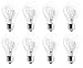 Sterl Lighting - Pack of 8 A19 Standard Household Crystal Clear Incandescent Rough Service Light Bulb 60A19/CL with 60 Watt - E26 Medium Base - 620 Lumens - Warm White 2700K, 1500 Life Hours Dimmable