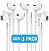 Certified Gadgets Headphones [3 PACK] Sport Earphones with Mic Earbuds Stereo & Noise Cancelling Isolating Headset for Apple iPhone iPod iPad Samsung Galaxy LG HTC Other 3.5MM Devices (White)