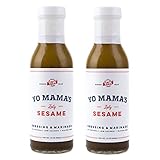 Gourmet Natural Asian Sesame Dressing and Marinade by Yo Mama's Foods | Large 13 oz Bottle | Low Carb, Low Sodium, Gluten-Free, and made from Real non-GMO Tamari!