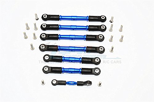 Traxxas Slash 4x4 Low-CG Version Upgrade Parts Aluminum Completed Tie Rod - 7Pcs Set Blue