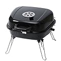 Portable Foldable Tabletop Charcoal BBQ Grill with four Foldable legs and a warming rack for camping ,hiking, picnic