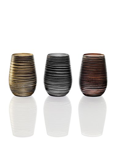 Stölzle Lausitz Gläser TWISTER 465 ml Schwarz-Gold I Trinkgläser 6er Set I Gläser-Set spülmaschinenfest I hohe Stoßfestigkeit I Universalgläser als Wassergläser Saftgläser Longdrinkgläser – Bild 5