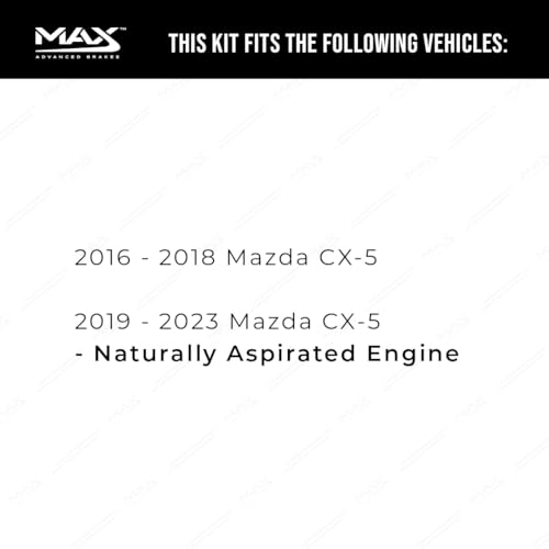 MAX Advanced Brakes - Brake Kit For 2016-2023 Mazda CX-5 (Naturally Aspirated Engine)| Carbon Ceramic Brake and Rotor Kit Front and Rear| Daily Driving OE Replacement Brake Rotors