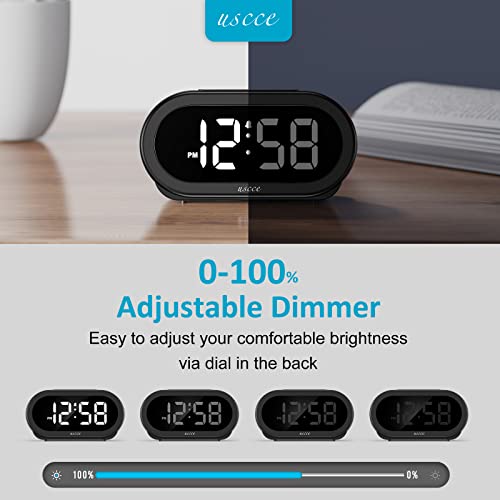 USCCE Small LED Digital Alarm Clock with Snooze, Easy to Set, Full