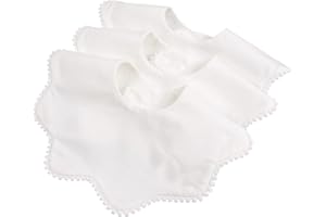 Bamery Baby Bandana Bibs White Cotton Drool Bibs for Drooling and Teething Absorbent for Boy Girl