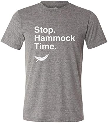 Trek Light Gear Stop Hammock Time Shirt - The Original - T-Shirt For Hammockers, Campers, Hikers and Lovers Of The Good Life {Gray - X-Large}