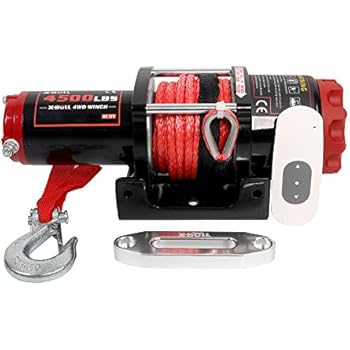 X-BULL 12V 4500LBS Synthetic Rope Electric Winch for Towing ATV/UTV Off Road with Mounting Bracket Wireless Remote Control