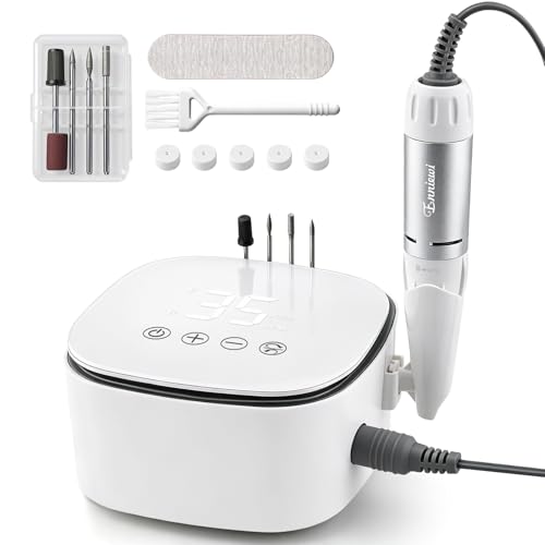 Enniewi Professional Nail Drill 35000RPM, Nail Cutter, Electric Nail File, HD LED Digital Display, Electric Drill for Removing Gel/White Enamel