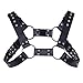 iiniim Men's Adjustable Leather Body Chest Half Harness Belt (One Size, Black B)