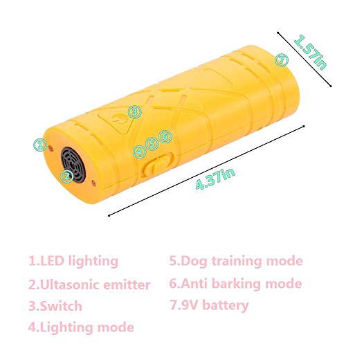 image for 7mohugme LED Ultrasonic Dog Repeller and Trainer Device 3 in 1 Anti Ba