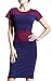 Homeyee Women's Patchwork New OL Casual Career Pencil dress U463 (M, Carmine)