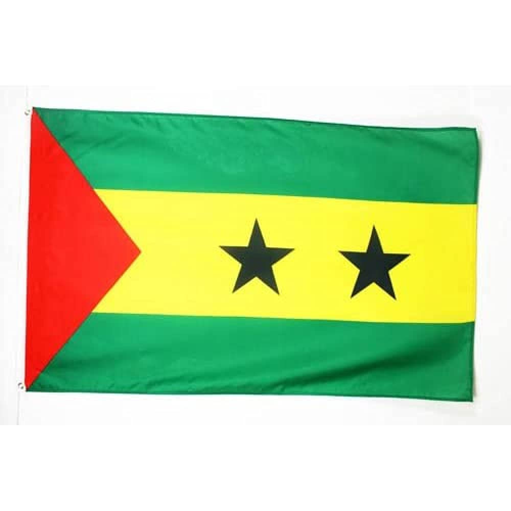 AZ FLAG - Sao Tome And Principe Flag - 2x3 Ft - 100D Polyester Santomean Banner with Two Metal Grommets - Fade Resistant - Vivid Colors - 2' x 3' Feet - 90x60 Cm — image 1