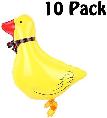 Ovee Lando Set of 10 Walking Duck Farm Animal Helium Balloon Pet Air Walkers