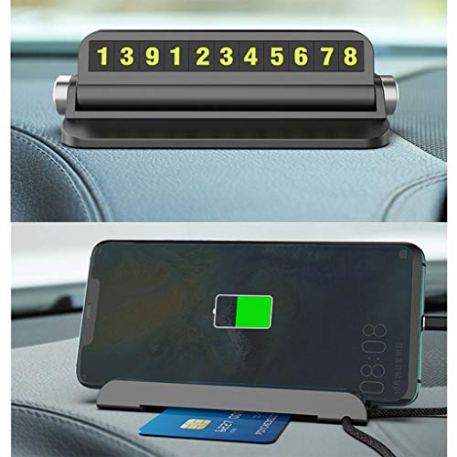 BANGNA Multifunctionele Hideable Night Lichtgevende Auto Tijdelijke Parking Card Auto Telefoon Nummer Kaartplaat Auto… - Afbeelding 6