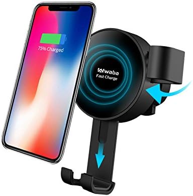 Fast Wireless Charger, Waba Car Mount Air Vent Phone Holder Cradle for Samsung Galaxy S9/S9 Plus/S8/S8+/S7/S6 Edge+/Note 5, QI Wireless Standard Charge -NO AC Adaptor (1)
