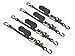 Powertye 1in x 15ft Rubber Handle Yellow-Zinc Ratchet Straps with 4in S-Hooks - 500 lb. Working Load Limit / 1,500 lb. Breaking Strength - Made in USA - Black (4-Pack)