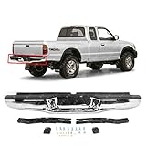 MBI AUTO - Steel Chrome, Complete Rear Bumper for 1995-2004 Toyota Tacoma W/ Hardware, TO1102215