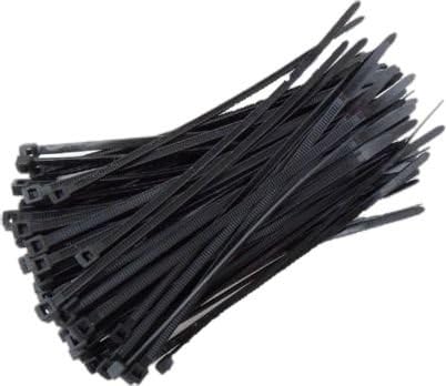 100 X HIGH QUALITY HEAVY DUTY NYLON BLACK CABLE TIES 370mm X 7.6mm CT3707.6