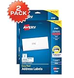 Avery 8160 Easy Peel Address Labels for Inkjet Printers, 1 x 2 5/8 Inch, White, 750 Count (Pack of 2)