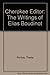Cherokee Editor: The Writings of Elias Boudinot by