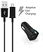 Quick Charge 2.0, Ixir Cable and Car Charger Set -Includes (1) 3.8 Ft Micro USB Cable and (1) Car Charger for Galaxy S7 S6 Edge Plus, Note 4 5, LG G4, Nexus 6 (BLACK)