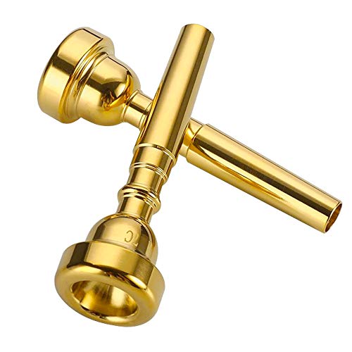ACCOCO 3C/5C/7C Trumpet Mouthpiece, Copper Material Trumpet Accessories Parts, Gloden Plate(3 Pack) - Thumbnail 2