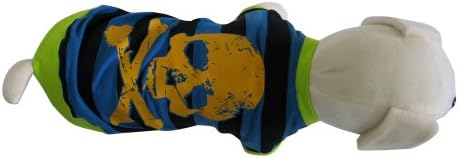UP Collection Bright and Stripped Skull Print T-Shirt for Pets, Large
