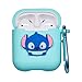 Punswan for Airpods 1 & 2 Charging Case,3D Cute Silicone Cartoon Airpod Charging Dock Cover,Character Design Air pod Girls Kids Women Soft Full Protective Skin Cases Carabiner Keychain (Lilo&Stitch)