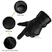 LETHMIK Mens Winter PU Faux Leather Gloves Touchscreen Anti-Slip Waterproof Warm Ski Gloves Black-XL