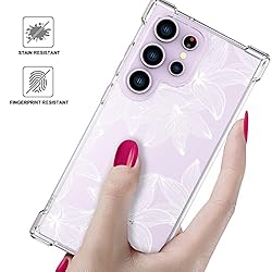 ENDIY Samsung Galaxy S23 Ultra Case Flower Floral