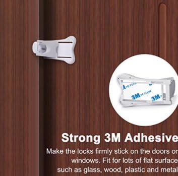 Benewell 4-Pack Sliding Door Locks for Baby Safety, Childproof Lock