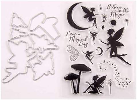 Sixinu Angel Seal Stamp with Cutting Dies Stencil Set DIY Scrapbooking Embossing Photo Album Decorative Paper Card Craft Art Handmade