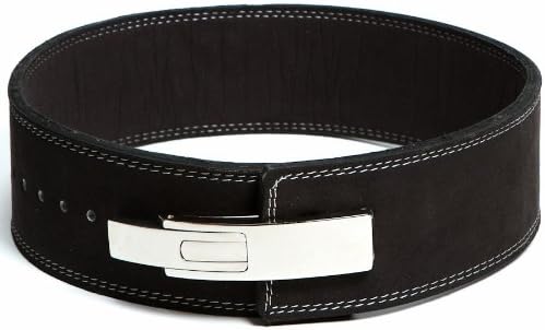 GD Weight lifting belt for weight set powerlifting gym belt Training - Lever Buckle Leather Belt 10mm Thick 4” Lumbar Back Support - Great for Strongman Functional Strength, Bodybuilding, Deadlifts Workout & Squats