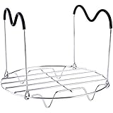 HapWay Steamer Rack Trivet with Heat Resistant Silicone Handles Compatible with Instant Pot 6 & 8 qt Accessories, Stainless Steel Steaming Rack Trivet Stand for Pressure Cooker