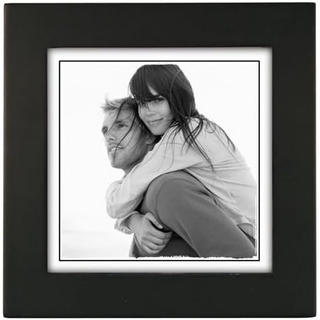 Malden International 5x5 Picture Frame Linear - Black Wood, Set of 2