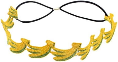 1xToruiwa Hairband Linen Fruits Pattern Headband Elastic Headwear Headdress Wreath Garland for Wedding Party Festival Travel Vocation Performance Girls Hair Accessories (Banana)