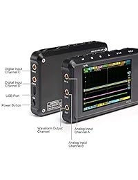 SainSmart Mini DSO203   Osciloscopio digital de almacenamiento, 4 canales, ancho de banda analógico de 8 MHz, 72 MSps