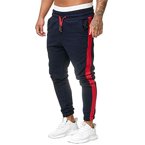 TIMEMEANS Casual Pants Mens Sport Sweatpants Long Trousers Tracksuit Fitness Joggers Pant Navy