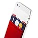 Sinjimoru Basic Cell Phone Wallet Stick on, Card Holder for Back of Phone Working as Adhesive Stretchy iPhone Wallet. Sinji Pouch Basic 2 Red