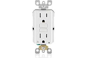 Leviton Smart GFCI 15 Amp, Tamper-Resistant Receptacle with LED Indicator Light, D2GF1-KW, White