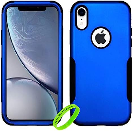 iPhone XR Case Cellphone Trendz Hybrid Tuff Rocker Impact Shockproof Hard Armor Cover and Soft Silicone - Royal Blue Snap On Black