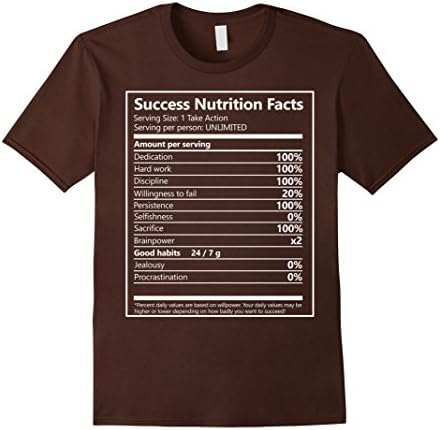 Success Nutrition Facts Entrepreneur Motivation tShirt