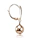 Hoops & Loops Flash Plated Rose Gold Sterling Silver Dangling Bead Earrings