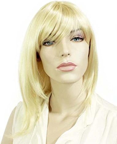 19in. Strawberry Blonde and Pale Blonde Synthetic Hair Replacement Wig