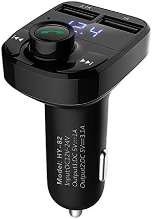 Flordgramy Bluetooth FM Transmitter Wireless In-car Radio Car Kit Hands Free Calling Support Micro SD Card 3.1A Dual USB Port Car Charger