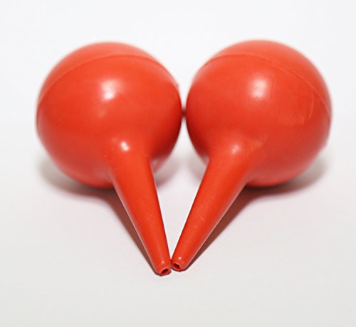 30ml Laboratory Tool Rubber Air blowing Wash ear ball wax aspirator Red 2 Pcs - Thumbnail 5