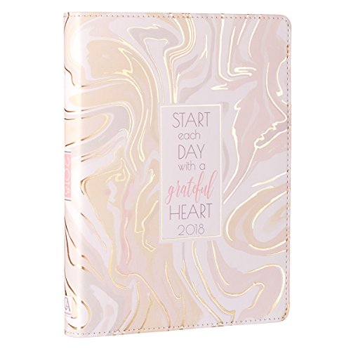 2018 Daily Planner, Grateful Heart, Pink Swirl