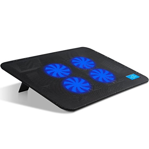 AICHESON Laptop Cooler, 4 Quiet Laptop Cooling Fan 1 USB Ports Lap Desk Air Cooling Pad with LED Light Notebook Cooler Stand for Hp Dell Lenovo Sony Alienware Asus Acer Toshaba 10