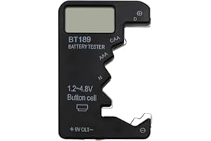 BT189 Digital Battery Tester with LCD Display for 1.5V AA AAA 9V Button Cells, Ultra-Compact Power Bank Detector for Home and