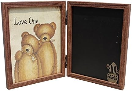 Wood photo frame，Hinged Double photo Frame- Display two Pictures 6x8inch (Dark)